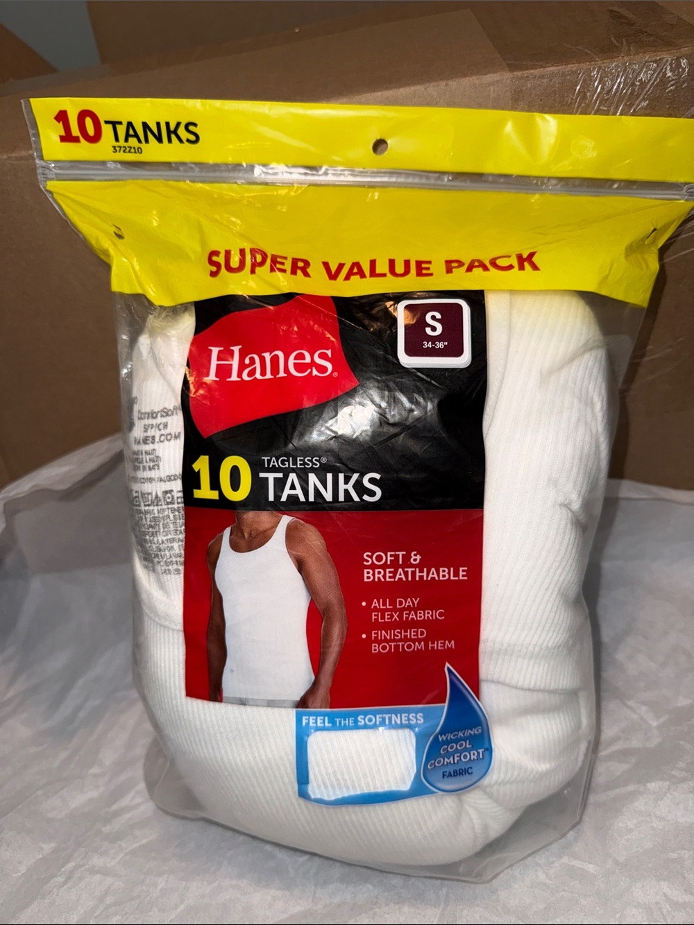 Hanes White 10-Pack Tagless Ribbed Tank Tops